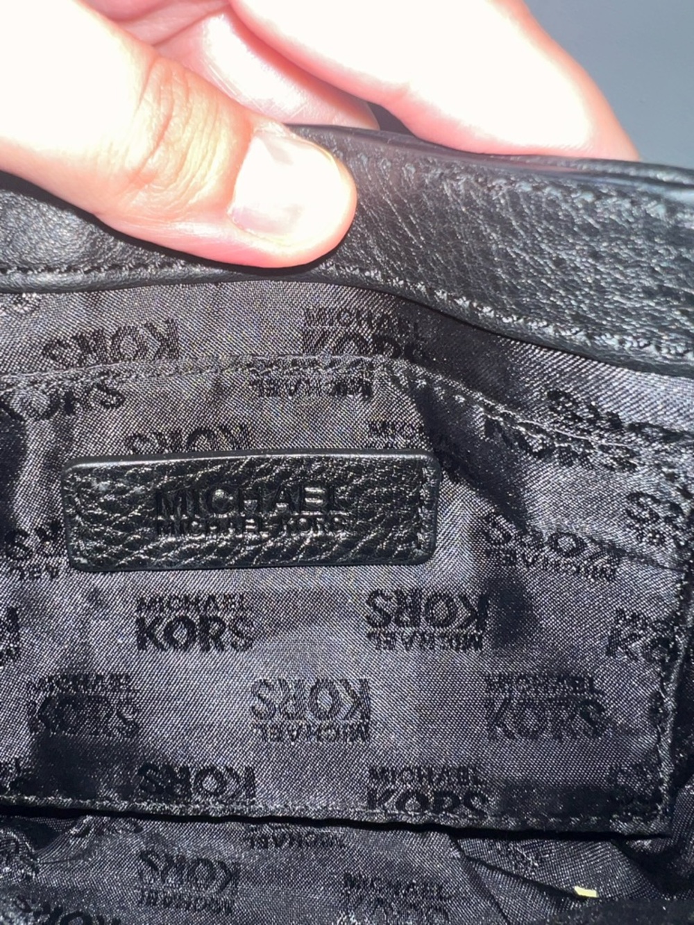 Michael Kors Black Pebbled Leather Flap Crossbody with Gold Plaque - Picture 5 of 5